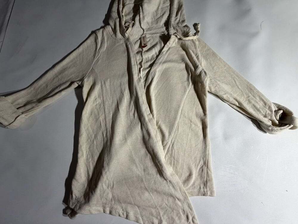 No Boundaries Beige Hooded Cardigan M (7-9) Wrap Tie Front Y2K
